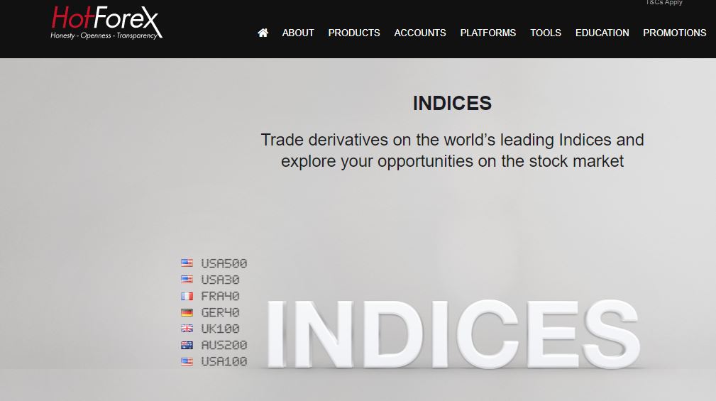 can I trade indices on hotforex